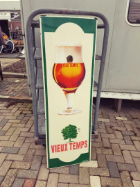 Groot emaille bord van Belgische brouwerij Vieux Temps🍻