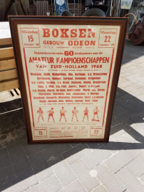 Authentieke boksposter, boks affiche van wedstrijden 1968 👊