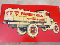 Authentic usa tin sign from Pankey Oils nothing better