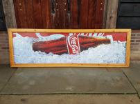 Houten XXL reclame lijst met sticker van Coca Cola , nr 1😎