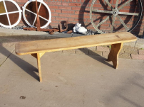 Old pine dining table sofa, benches directly from France