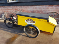 Antique baker's cargo bike, baker's wagon.