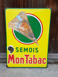 Very decorative enamel advertising sign Semois Mon Tabac 🚬