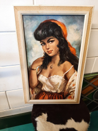 Vintage frame with print gypsy girl (Torino)😍