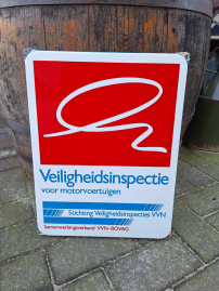 Langcat enamel advertising sign Safety Inspection VVN Bovag🚘