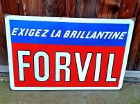 Large XXL enamel advertising sign for FORVIL from the 1950s.