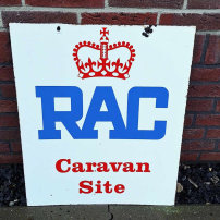 Heavy enamel, enameled sign RAC Caravan Site 👑