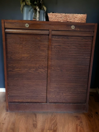 Vintage roller shutter cabinet, notary cabinet, filing cabinet, collection cabinet.