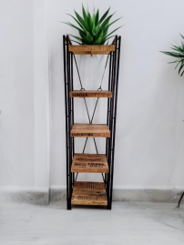 Bookcase Eleonora, Mango wood and metal, showroom model