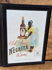 Original lithographic poster of Old Nick Negrita Rum.