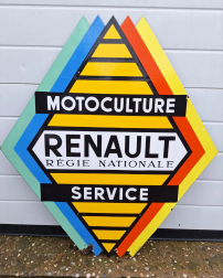 Enamel advertising sign Renault Motoculture service, 1960s.