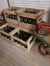 Old wooden crate, bottle crate with 12 wine bottles.