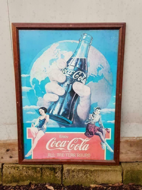 Vintage Coca Cola poster, mooi ingelijst