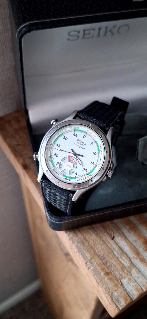 Zeldzaam en apart vintage heren horloge van Seiko, 8M32-8030 ⌚