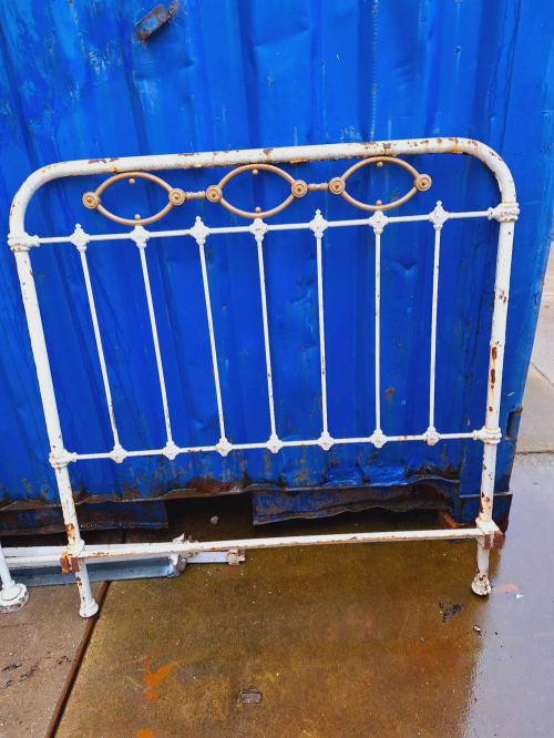 Separate part of an antique bedstead for decorative use😍